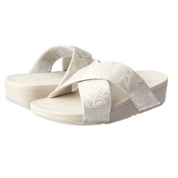 FitFlop Women's Lulu Python Print Slide Sandal Sz 7 - Picture 1 of 12